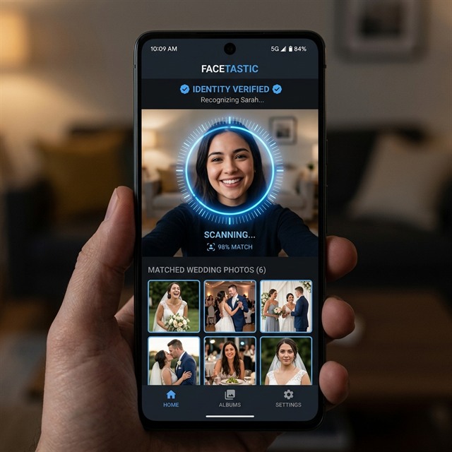 AI face recognition finding photos